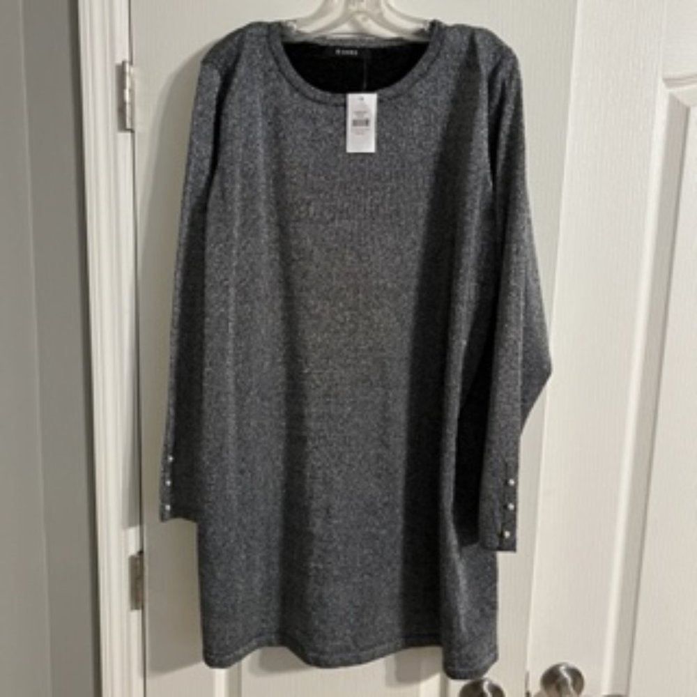 Evans Women's Top Shirt  22/24 Black and Silver